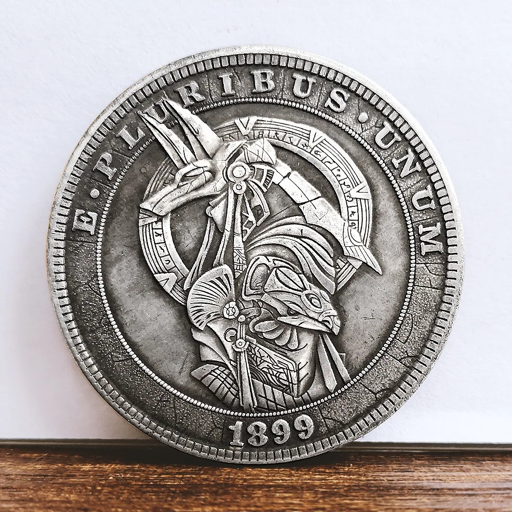 Egyptian Anubis/Horus Wandering Coin Kobby Eagle Head Patronus Antique Silver Dollar Coin 6