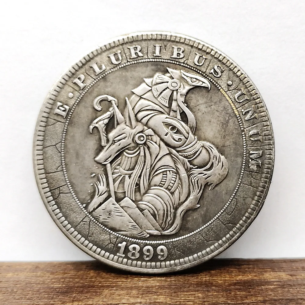 Egyptian Anubis/Horus Wandering Coin Kobby Eagle Head Patronus Antique Silver Dollar Coin 4