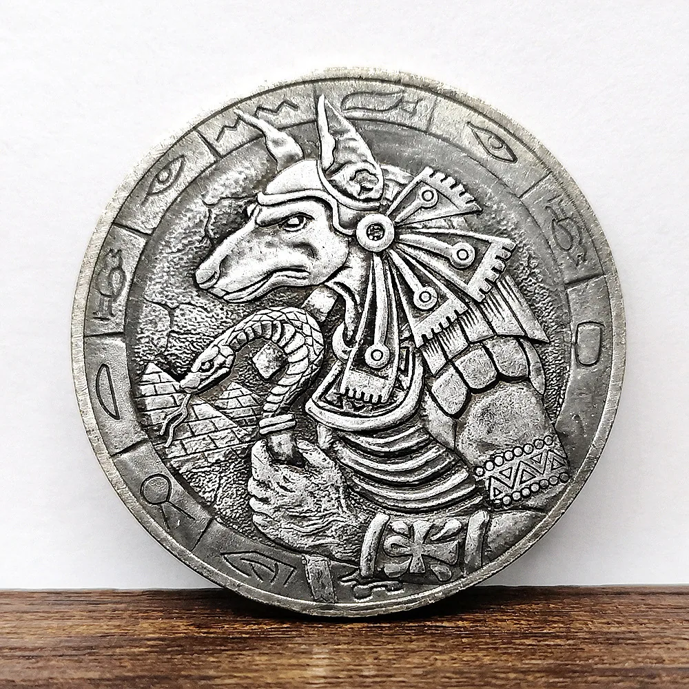 Egyptian Anubis/Horus Wandering Coin Kobby Eagle Head Patronus Antique Silver Dollar Coin