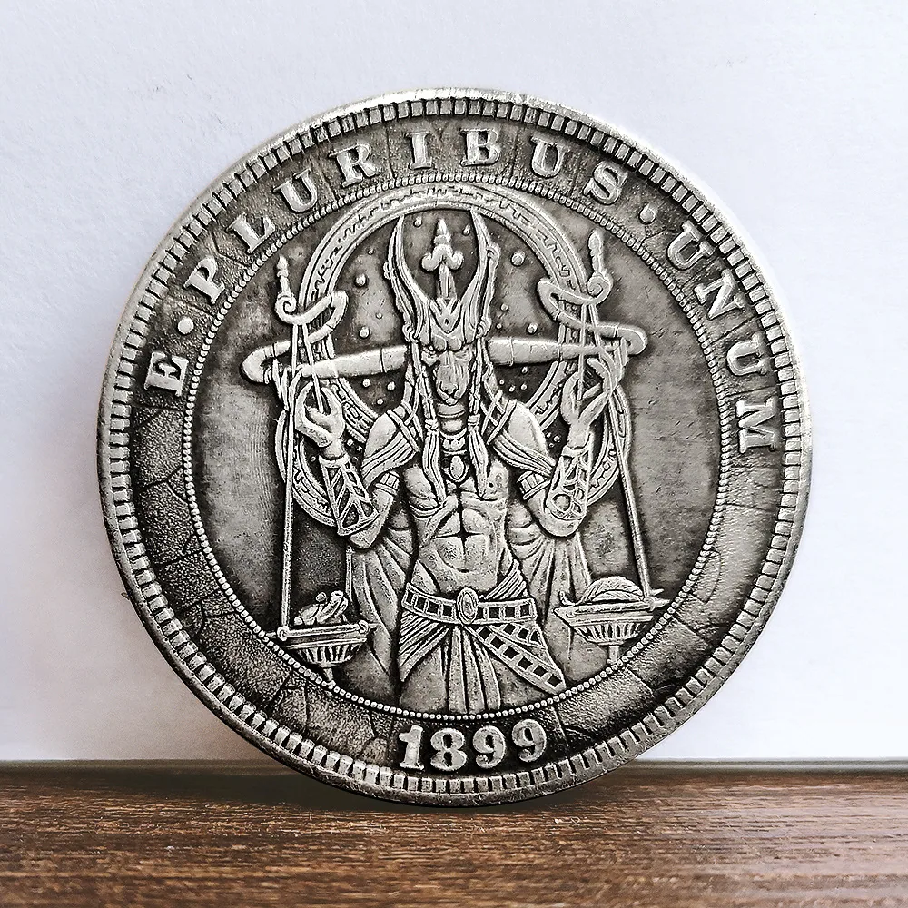 Egyptian Anubis/Horus Wandering Coin Kobby Eagle Head Patronus Antique Silver Dollar Coin 7