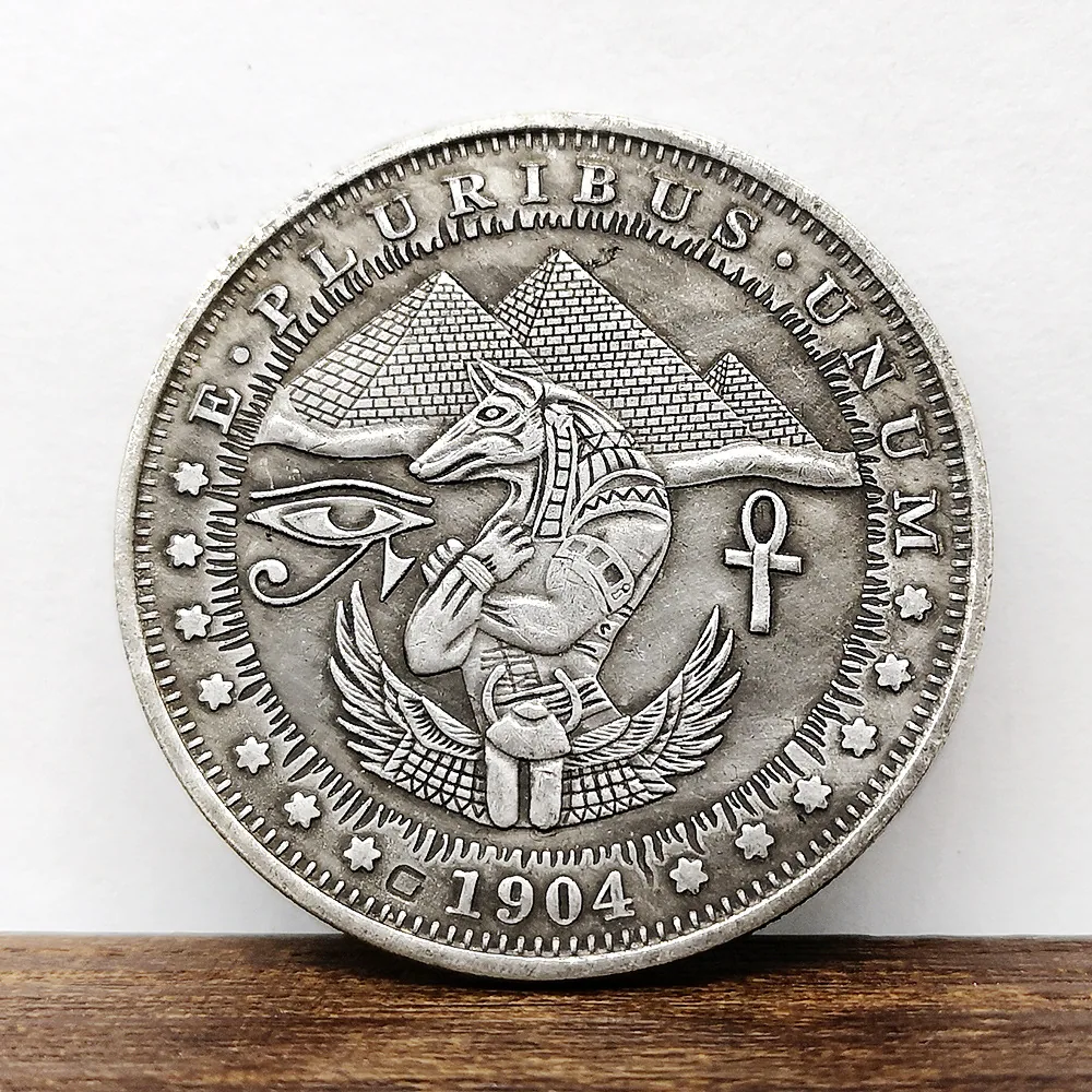 Egyptian Anubis/Horus Wandering Coin Kobby Eagle Head Patronus Antique Silver Dollar Coin 3