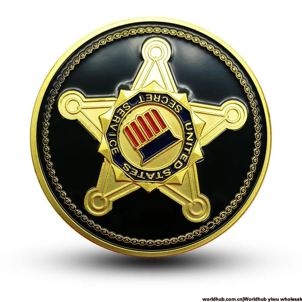 Metal medallions, U.S. Secret Service medals, gold-plated coins, military insignia, challenge coins, high relief painting techni 2