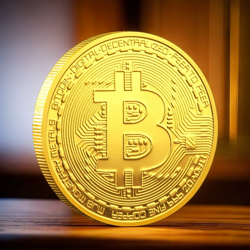 Brass Double Sided B-Bit Bitcoin Creative Coins Physical Silver Coin Medallion Gift Ornament Magic Toy 2