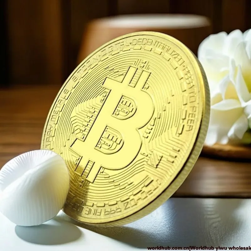 Brass Double Sided B-Bit Bitcoin Creative Coins Physical Silver Coin Medallion Gift Ornament Magic Toy