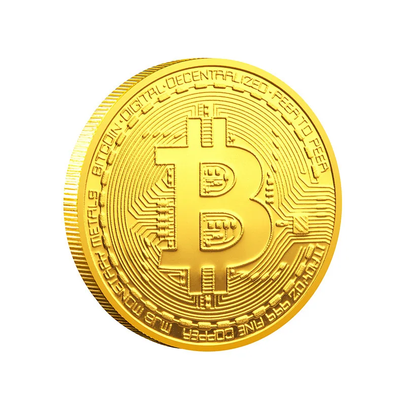 Brass Double Sided B-Bit Bitcoin Creative Coins Physical Silver Coin Medallion Gift Ornament Magic Toy 3