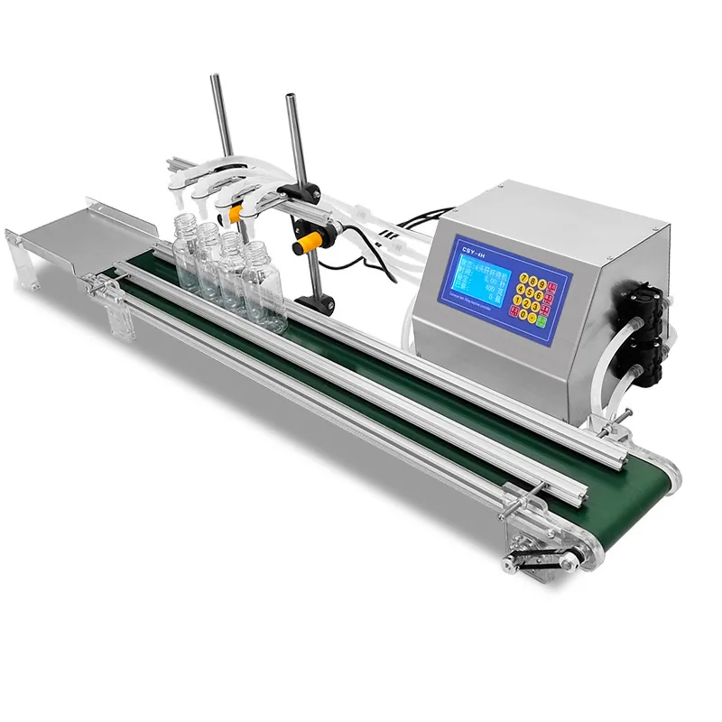4 heads assembly line conveyor belt filling machine Four-head small liquid automatic canned conveyor production line