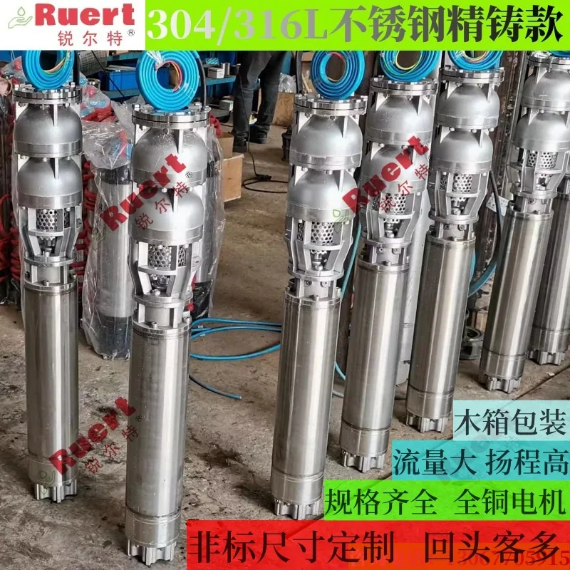 175QJP50-40/2 stainless steel 316L material deep well submersible pump corrosion resistant acid and alkali pumping seawater clea 6