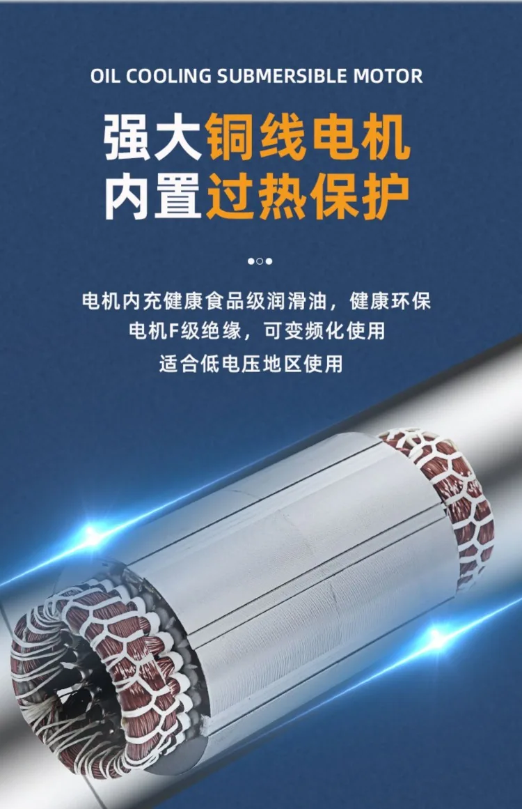 Tauchpumpe 6SP Brunnenpumpe mit großem Durchfluss Mehrstufige Wasserpumpe mit hoher Förderhöhe Edelstahl-Photovoltaik-Tiefwasserpumpenauswahl 13