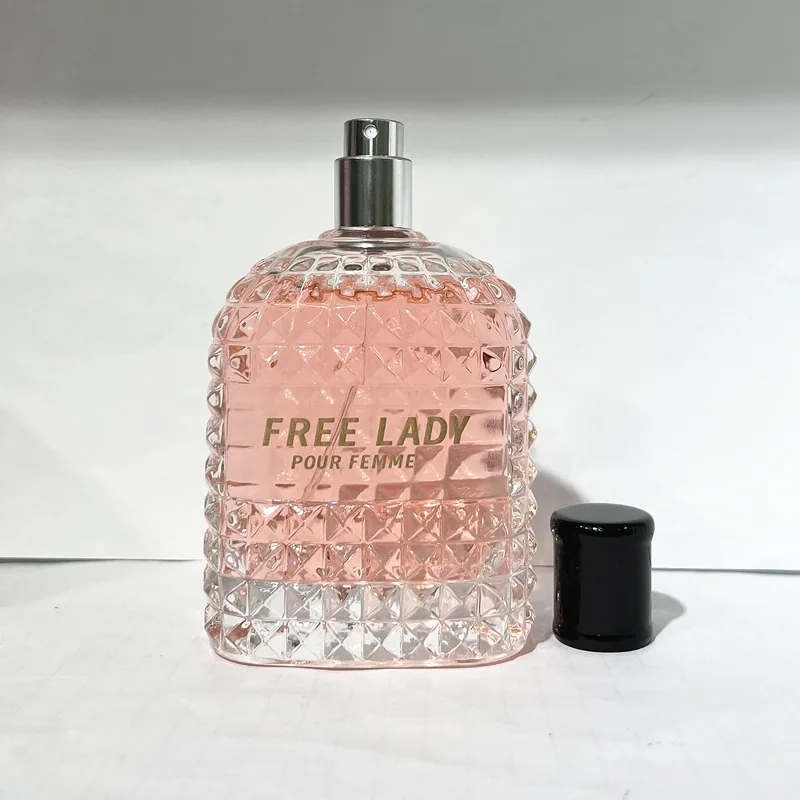 FREE LADY Pink perfume Bottle Details Close up Women Light Fragrance Foreign Trade Wholesale Yiwu Factory Direct Supply