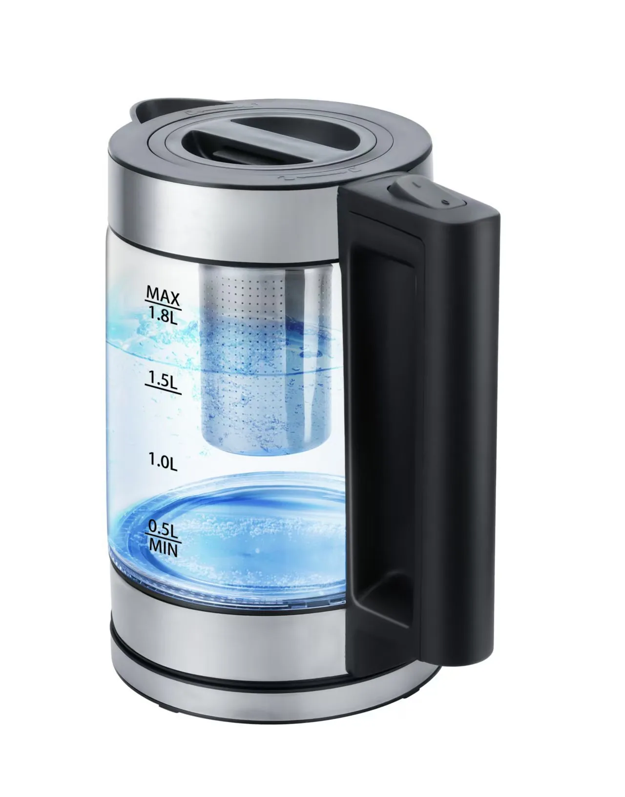تجارت خارجی عمده فروشی شیشه ای مادرشوهر دولایه قابلمه عایق SKD جوشاندن چای سیاه فاکتور کتری برقی جوش 10