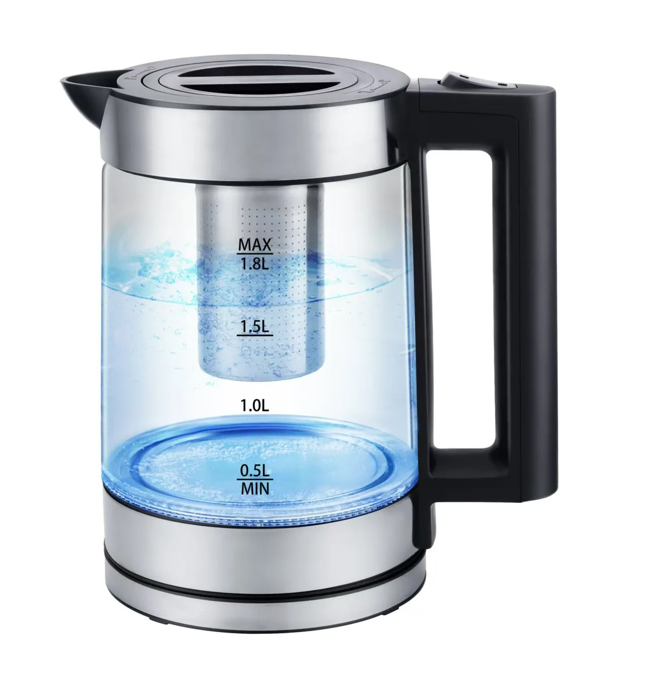 تجارت خارجی عمده فروشی شیشه ای مادرشوهر دولایه قابلمه عایق SKD جوشاندن چای سیاه فاکتور کتری برقی جوش 9