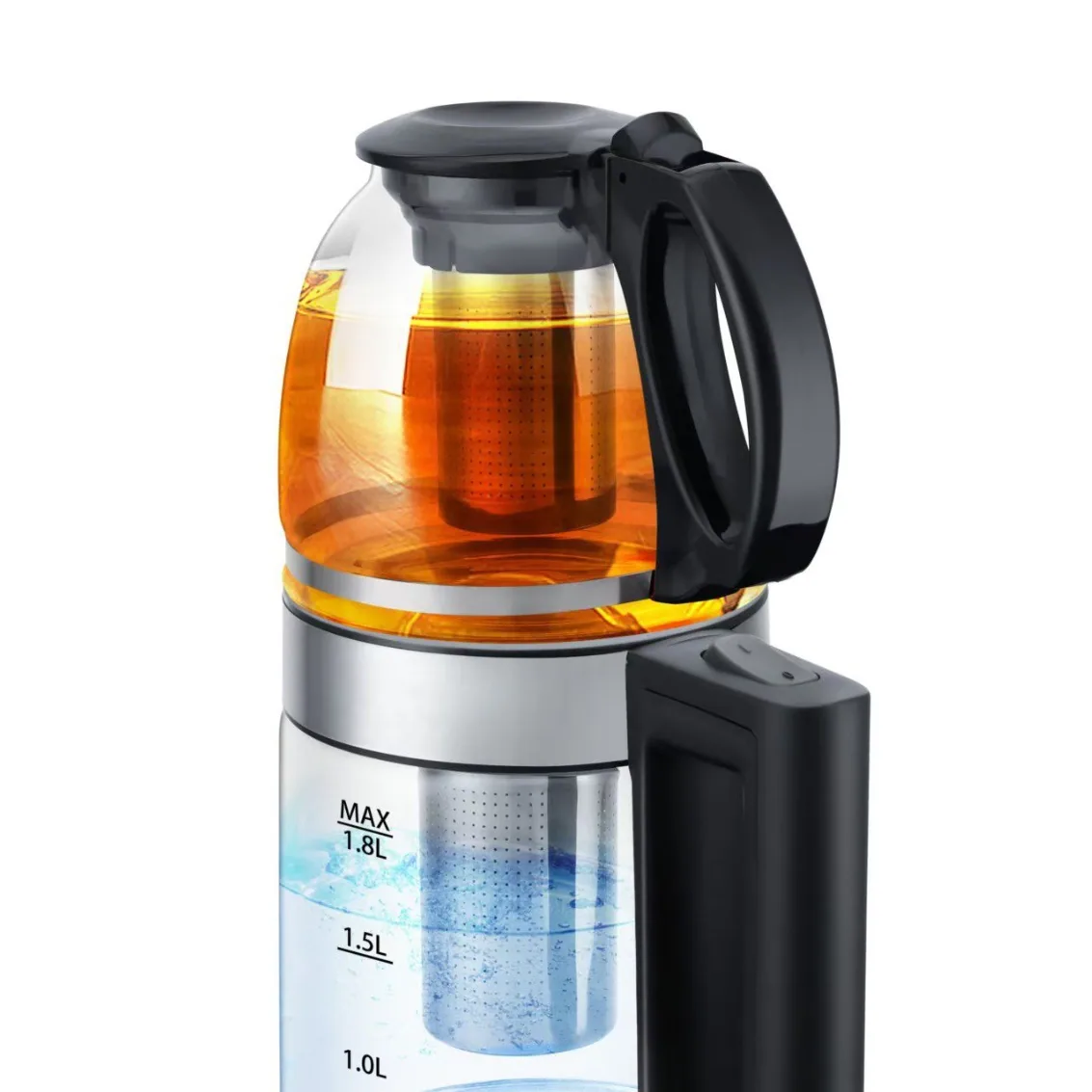 Foreign trade wholesale glass mother-in-law double-layer set pot SKD insulation boiling black tea boiling electric kettle factor