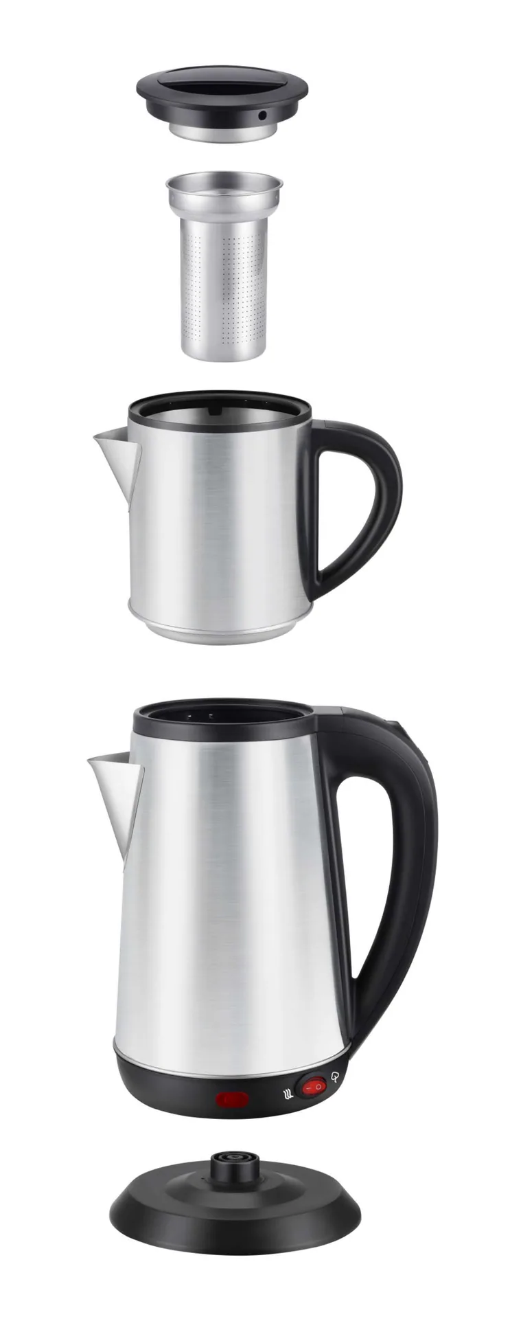 Olla turca de acero inoxidable para madre e hijo, calentamiento de doble tubo, aislamiento SKD, infusión de té negro para el hogar, hervidor eléctrico de ebullición 7