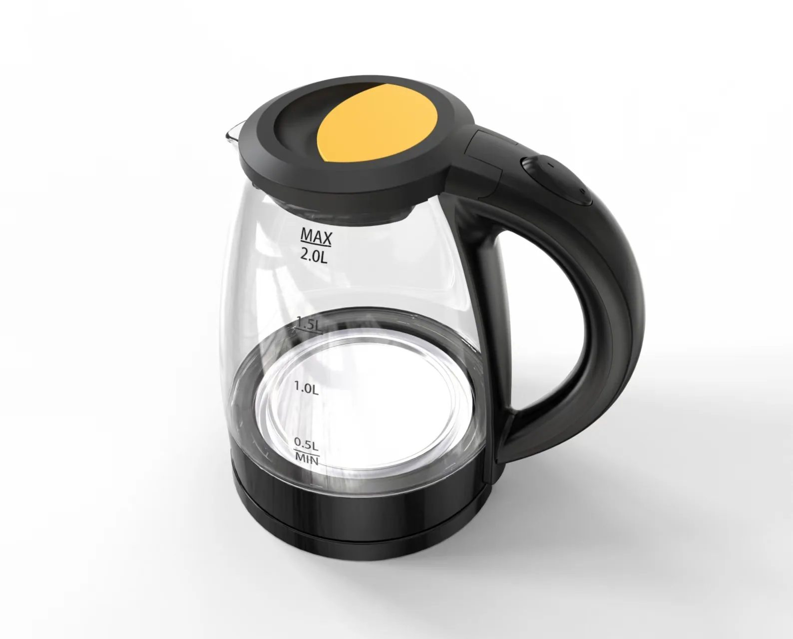 Foreign Trade Cross-border 1.8L 2.0 Liter Hemmed High Boron Glass LED Blue Light Boiling Fast Electric Kettle Lianjiang Factory 2