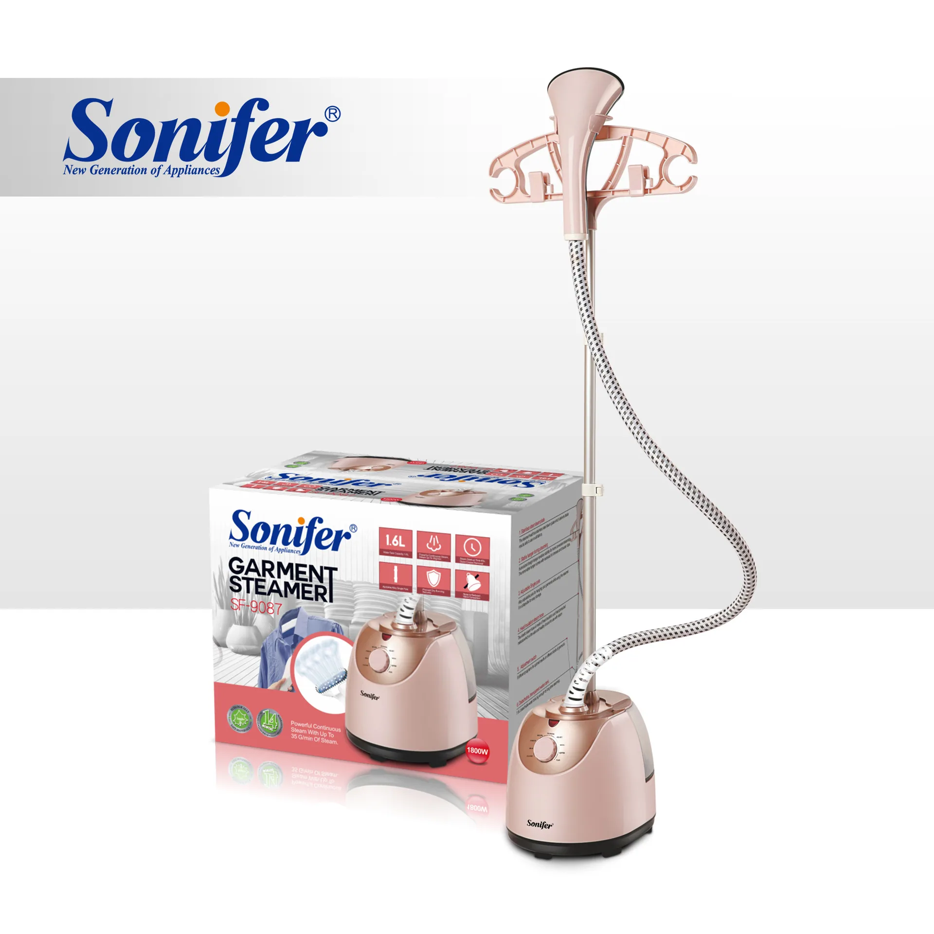 Sonifer SF-9087 Трансграничный европейский паровой отпариватель для удаления морщин, стерилизации и дезинфекции бытовой одежды мощностью 1800 Вт 2