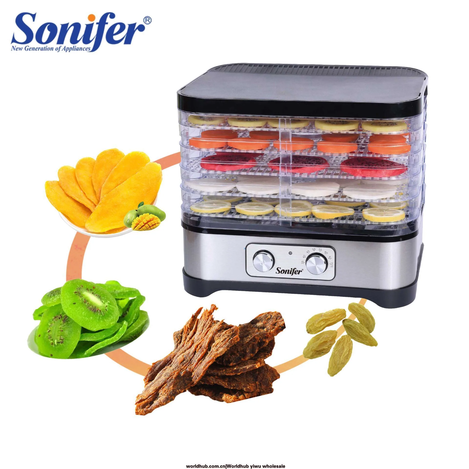 Sonifer Cross-border European 16L Household Dried Fruit Machine Food Dehydrator SF-4017