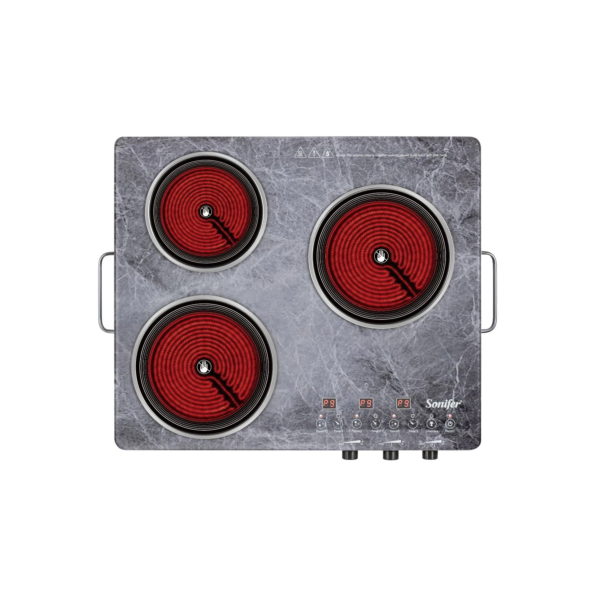 Sonifer SF-3067 18 + 20 + 22 ซม. อุณหภูมิ Microcrystalline แผ่นอินฟราเรดเตาไฟฟ้าสำหรับใช้ในครัวเรือน 5