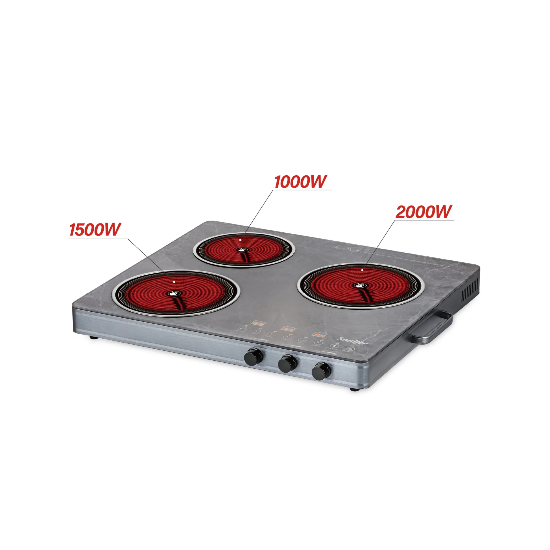 Sonifer SF-3067 18 + 20 + 22 ซม. อุณหภูมิ Microcrystalline แผ่นอินฟราเรดเตาไฟฟ้าสำหรับใช้ในครัวเรือน