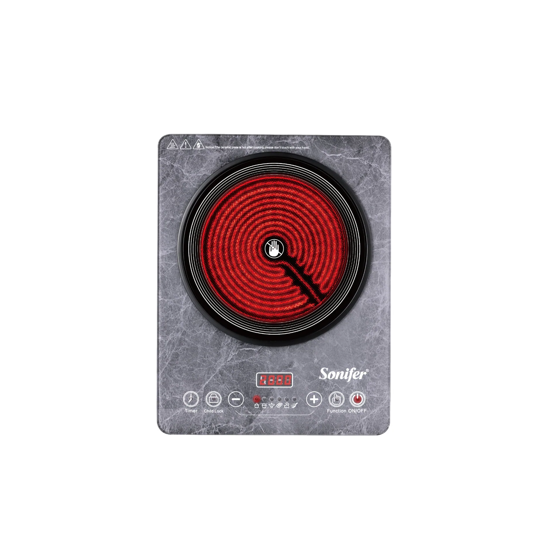 Sonifer SF-3066 Household 22cm Diameter High Temperature Resistant Microcrystalline Plate Infrared Electric Stove 5