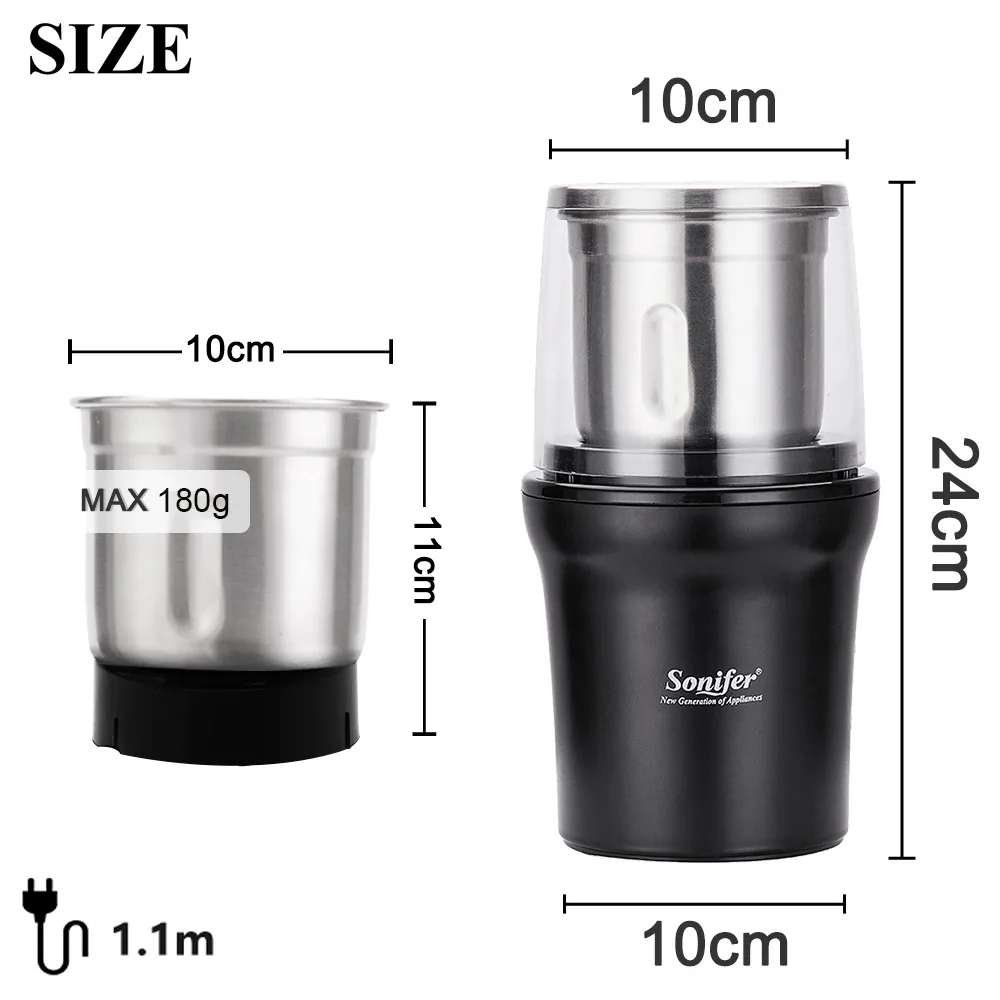 sonifer Automatic Coffee Bean Grinder Electric Grinder Coffee Grinder SF-3527 3