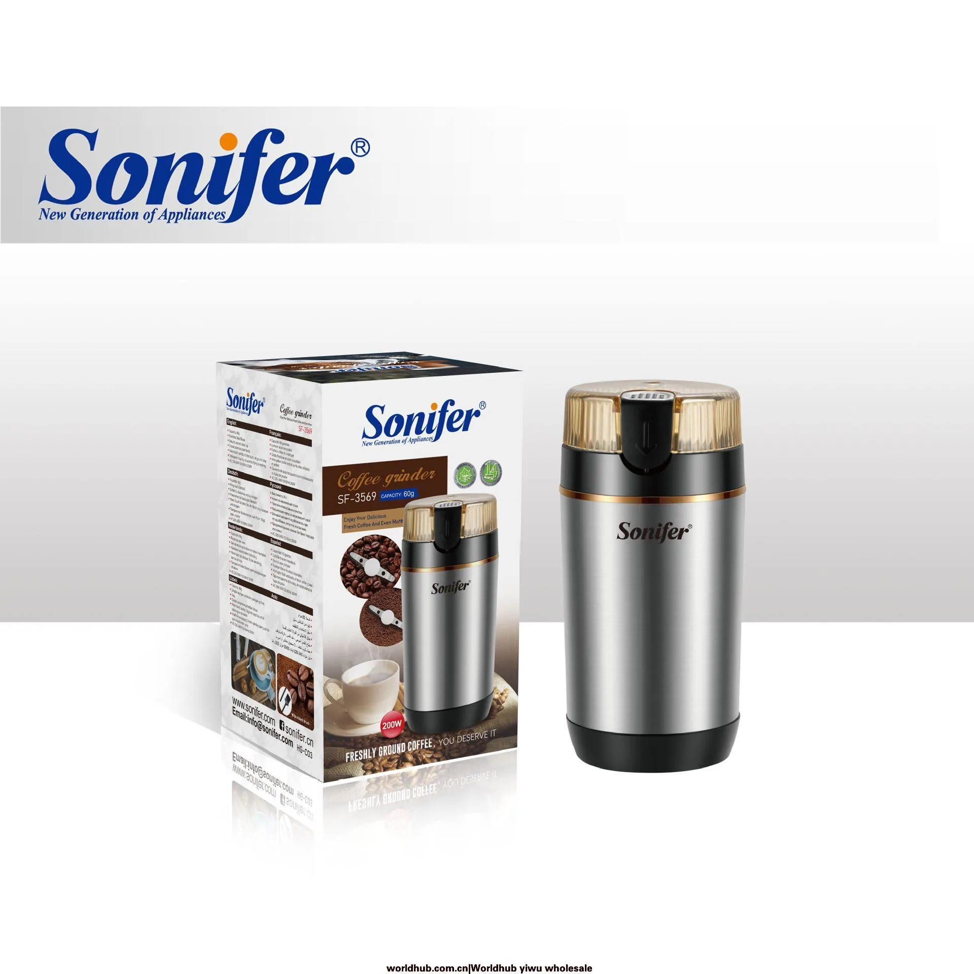 sonifer Automatic Coffee Bean Grinder Electric Grinder Coffee Grinder SF-3569