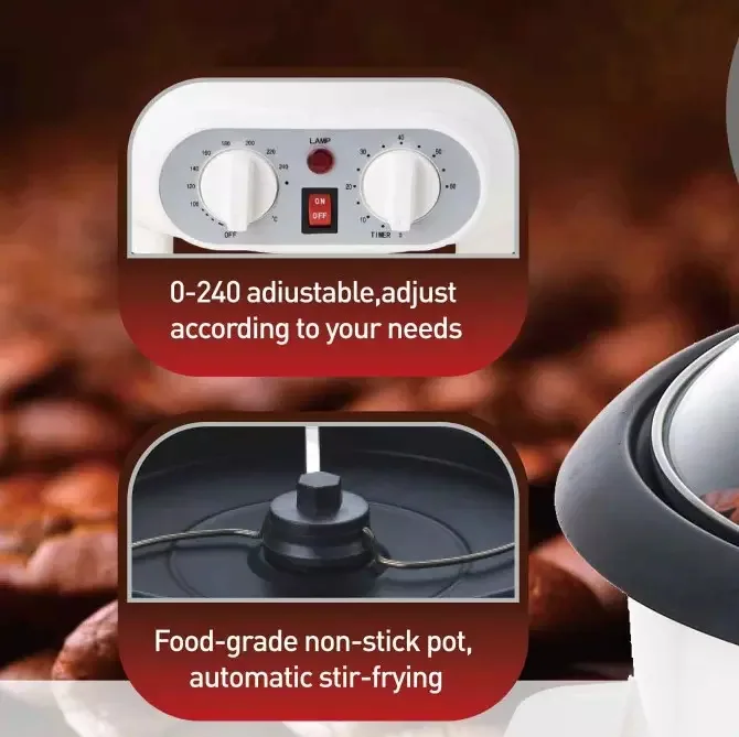 Sonifer Wholesale Home 220V Multifunctional Non-stick Temperature Control Small Electric Coffee Bean Roasting SF-3561 2