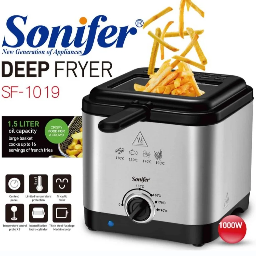 دستگاه سرخ کن خانگی 1.5 لیتری SF-1019 از فولاد ضد زنگ سونیفر اروپا 7