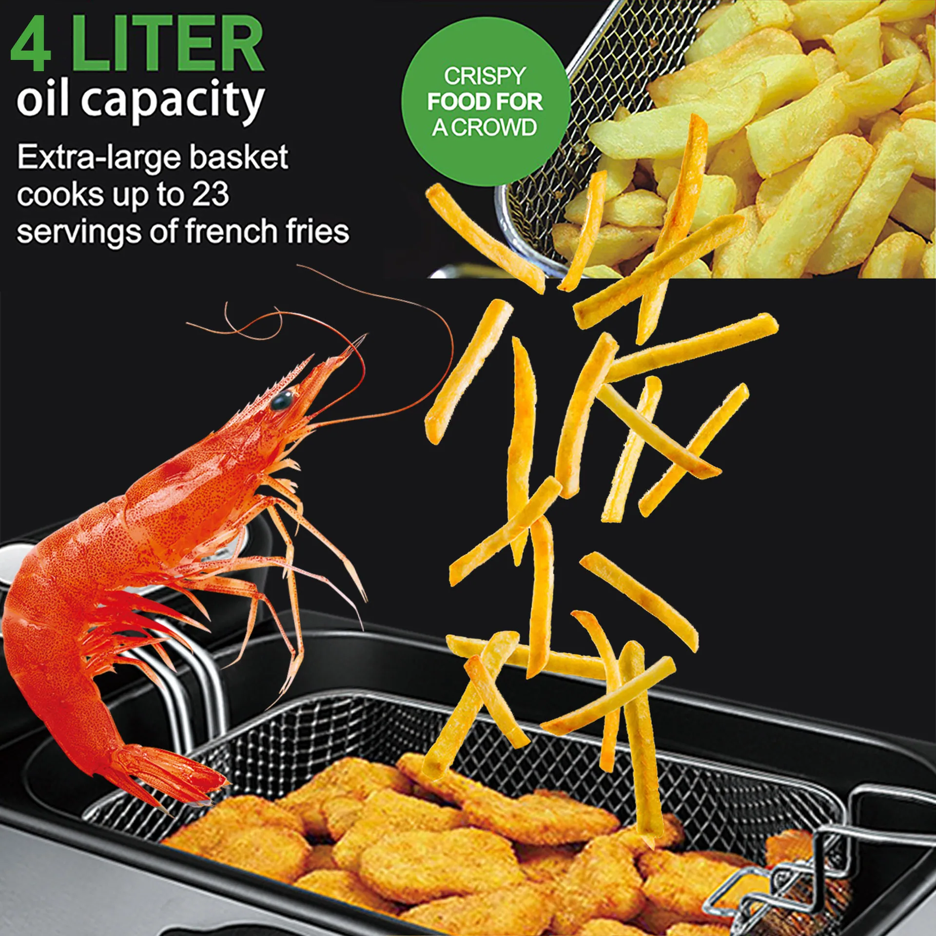 Sonifer Cross-Border Household Stainless Steel Fryer Large Capacity 6L SF-1004 6