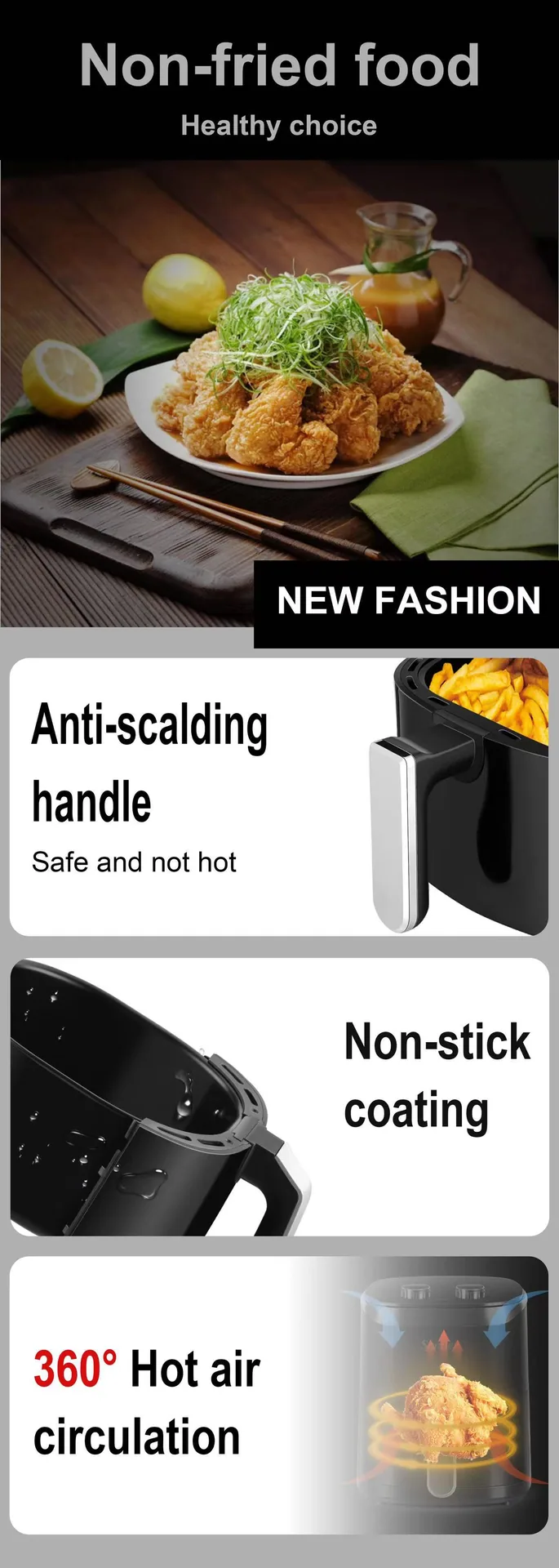 Sonifer Household 4,2L Smart Air Fryer Elektroofen SF-1009 14