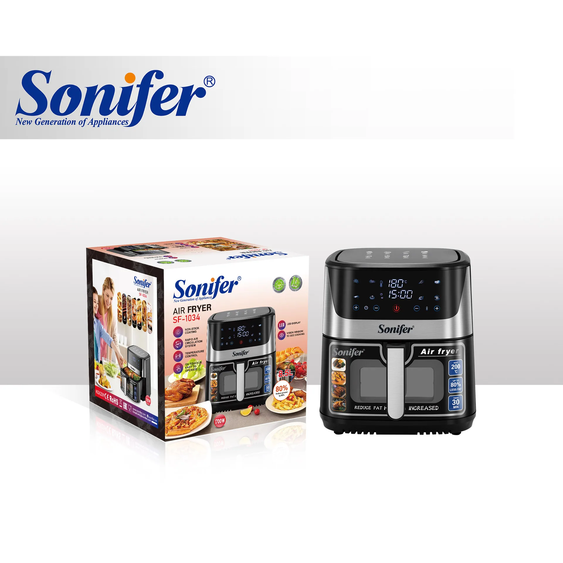 Sonifer New Air Fryer 8.5L Touchscreen LED Electric Oven with Viewing Window SF-1034 6