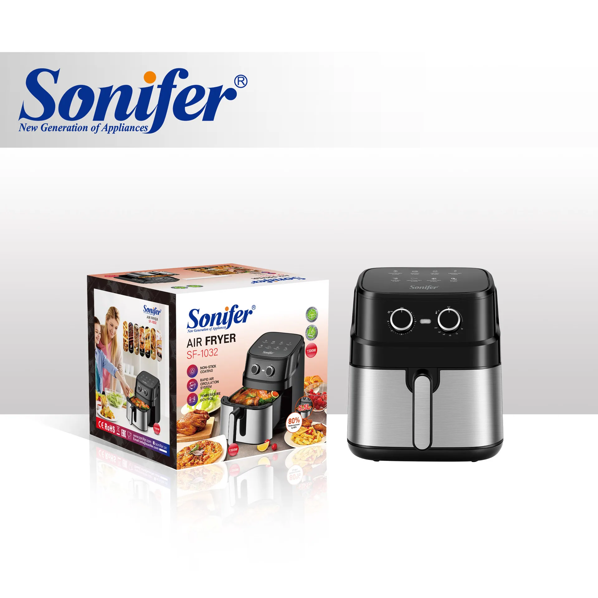 Sonifer Household 5.5L Dual Knob Air Fryer Electric Oven SF-1032 6