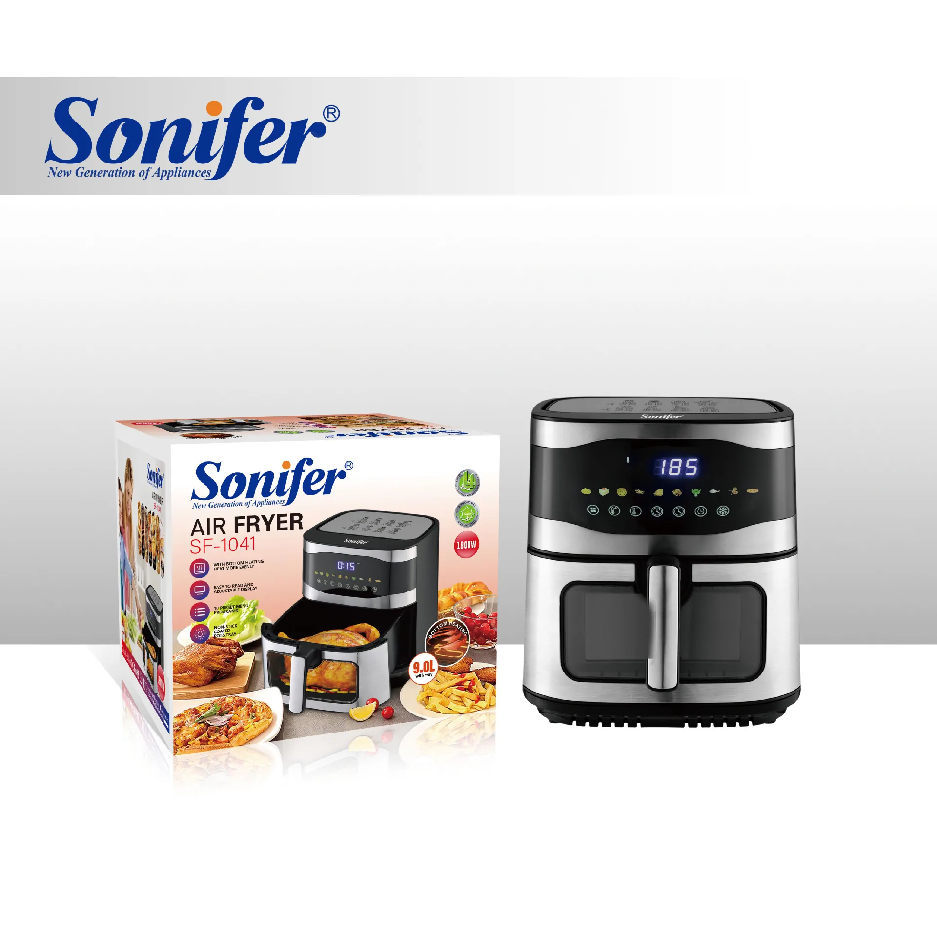 Sonifer SF-1041 Home 9L Touch Screen Visual Electric Fryer Multifunctional Air Fryer Air Fryer 6