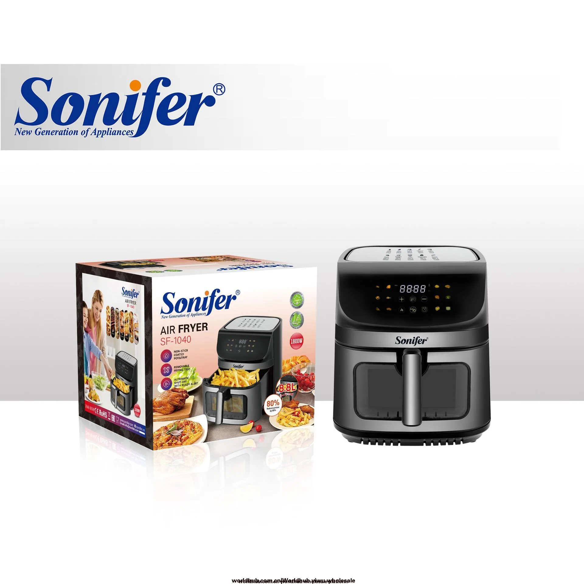 Sonifer SF-1040 8.8L หน้าจอสัมผัสอัจฉริยะหม้อทอดไฟฟ้าหม้อทอดอากาศสำหรับใช้ในบ้านหม้อทอดอากาศ 3