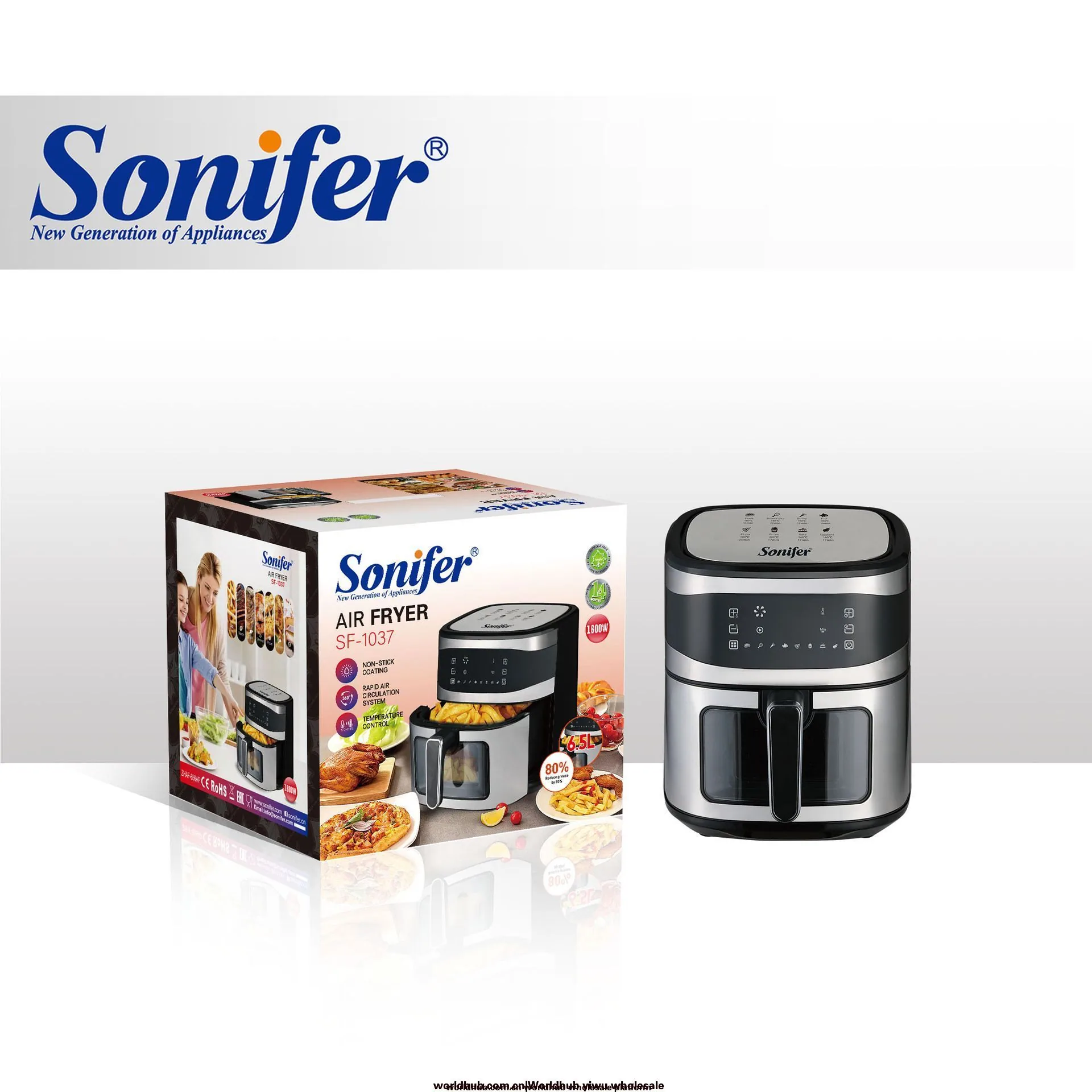 Sonifer SF-1037 Friteuse à air 6,5 L Écran tactile Friteuse électrique visuelle Friteuse à air multifonctionnelle 2