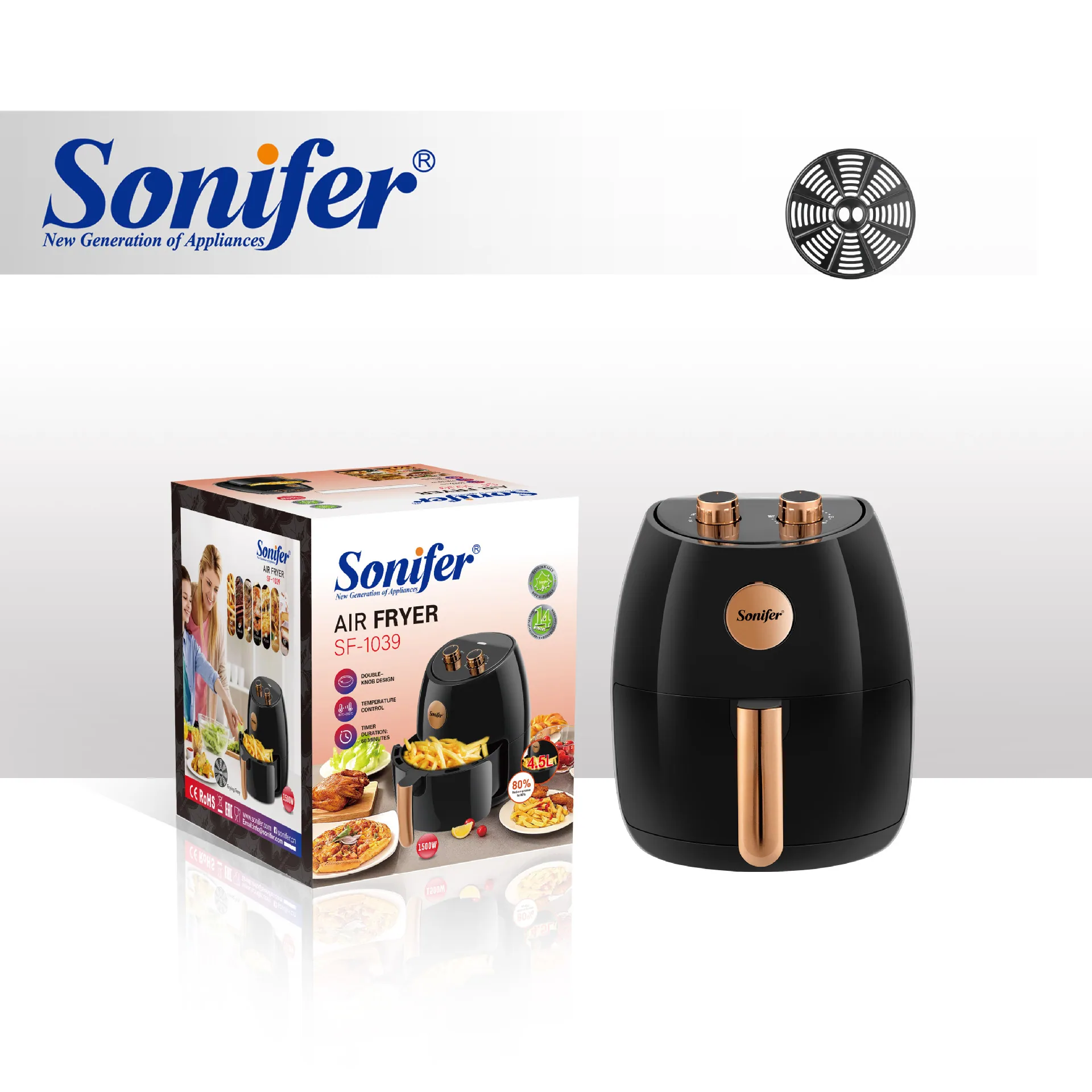 Sonifer Air Fryer Household 4.5L Multifunctional Oil-Free Electric Fryer SF-1039 9