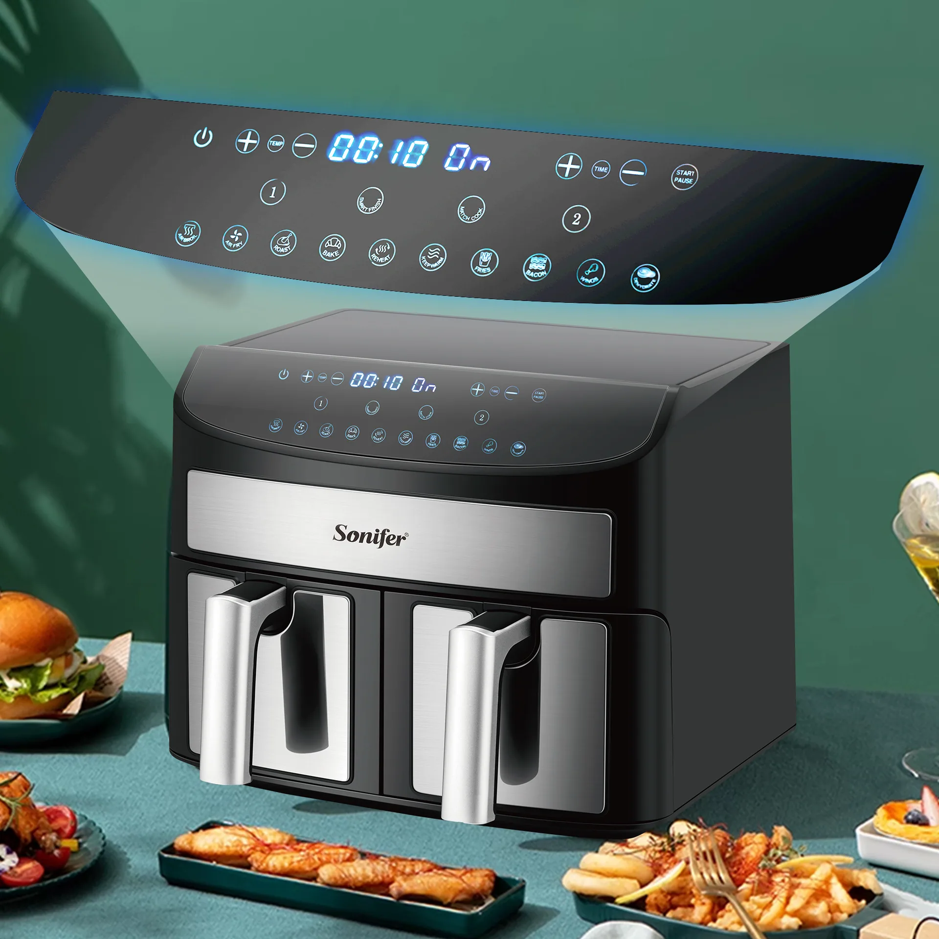 Sonifer Household Large Capacity Double Compartment Kitchen Multifunctional 2.8L Air Fryer SF-1023 3