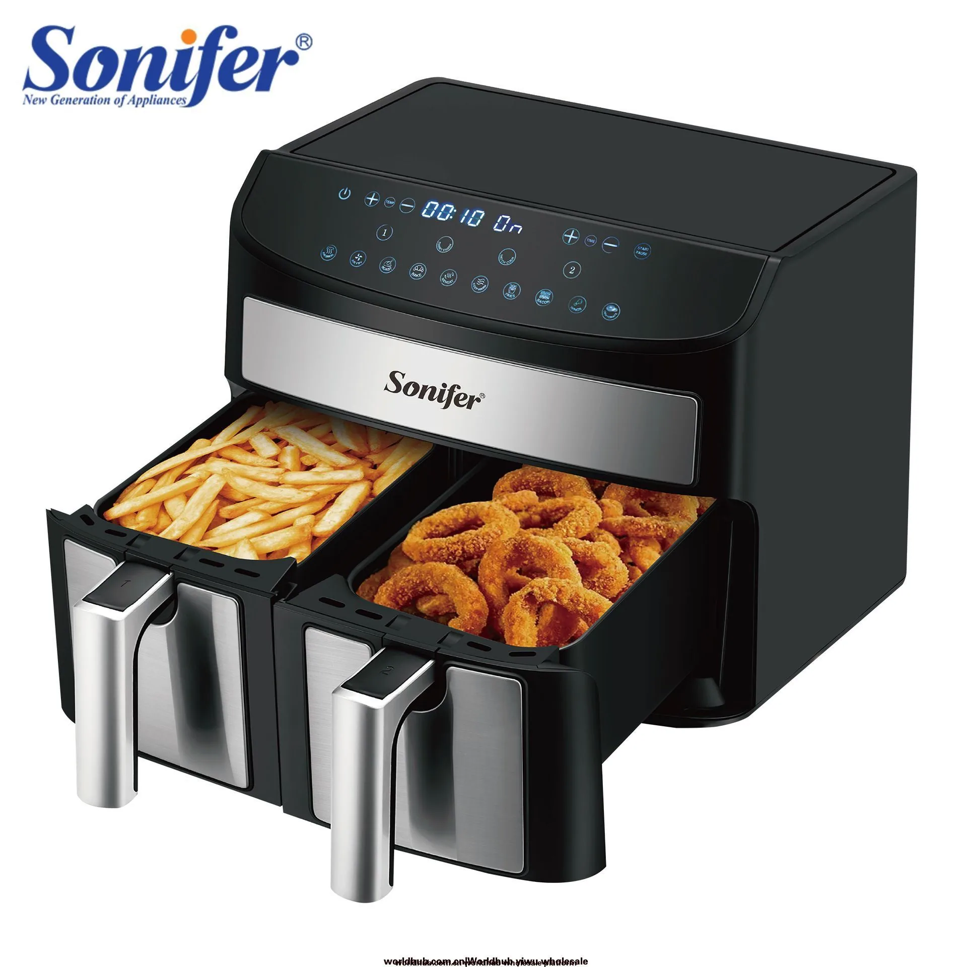 Sonifer Household Large Capacity Double Compartment Kitchen Multifunctional 2.8L Air Fryer SF-1023