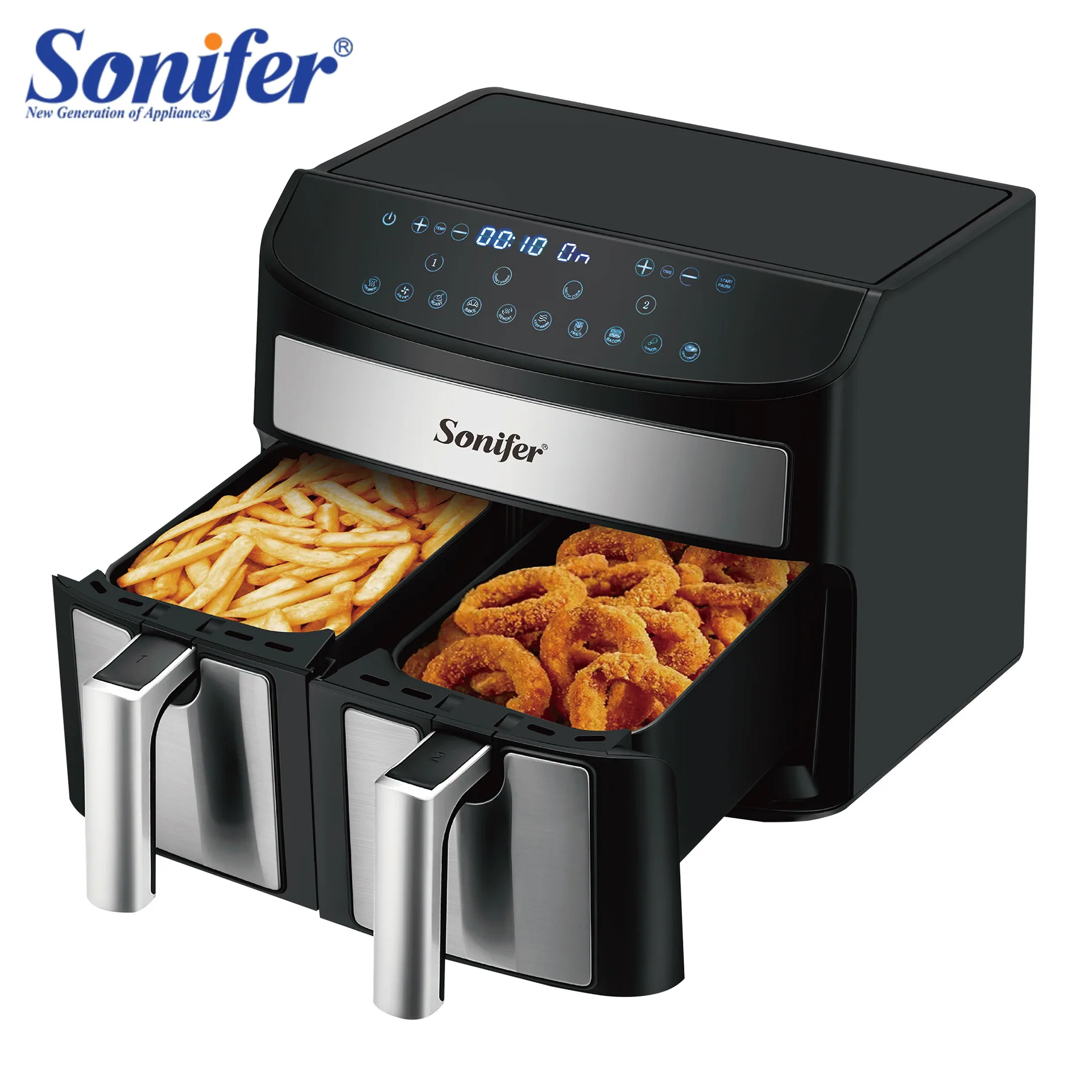 Sonifer Household Large Capacity Double Compartment Kitchen Multifunctional 2.8L Air Fryer SF-1023 2