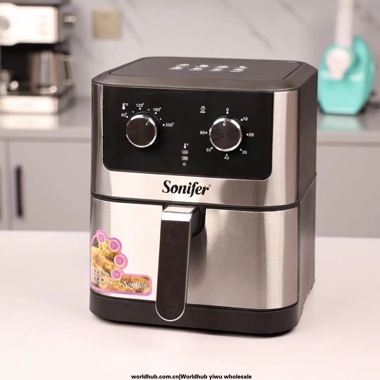 Sonifer Cross-Border Kitchen Large Capacity Multifunctional Automatic Numerical Knob 6L Air Fryer SF-1017