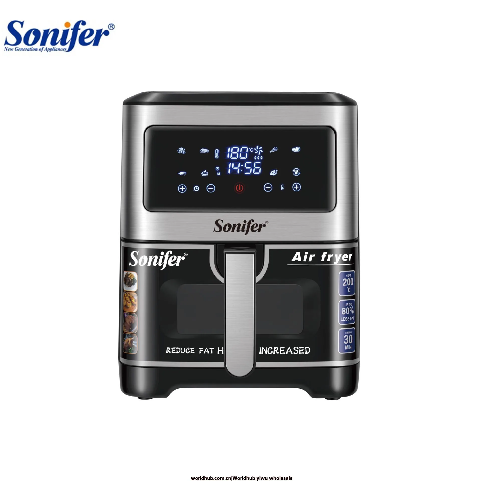 Sonifer Cuisine Multifonction Grande Capacité Écran Tactile Visible 6,5L Friteuse à Air SF-1028