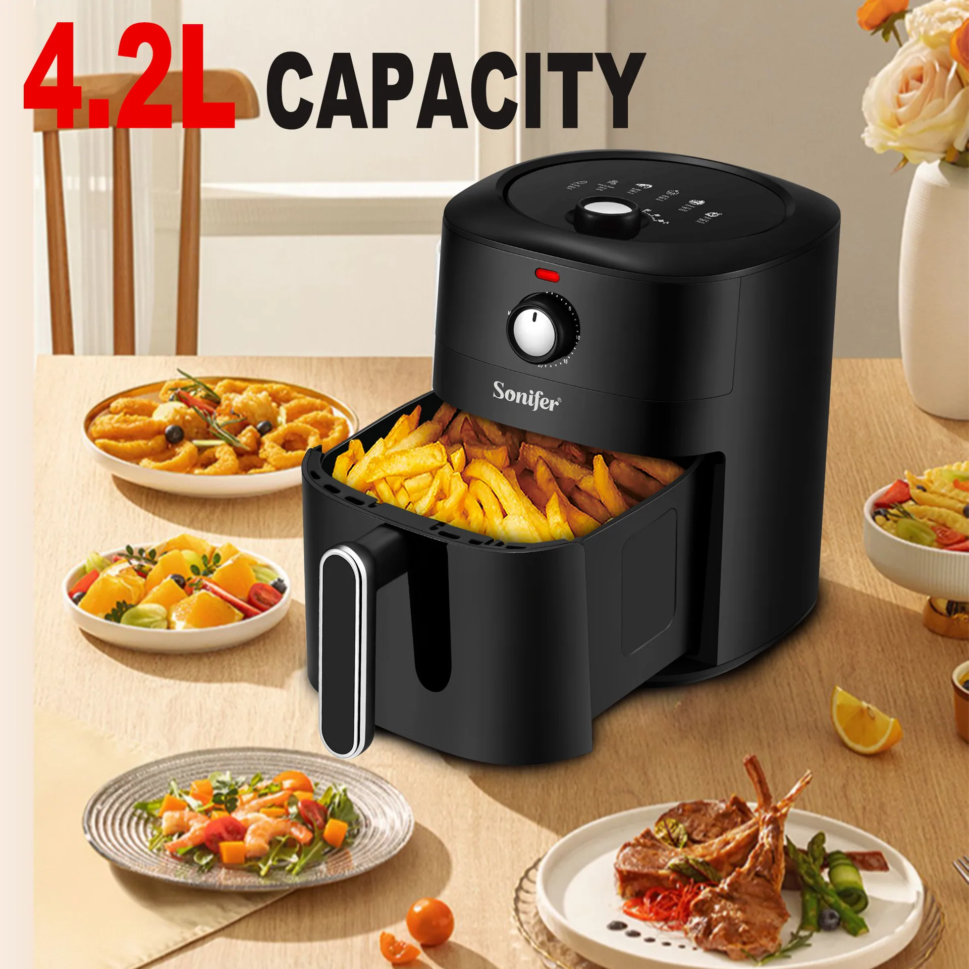 Sonifer เครื่องทอดอากาศอเนกประสงค์ 4.2 ลิตร SF-1021 สำหรับครัวบ้านแบบข้ามพรมแดน 6