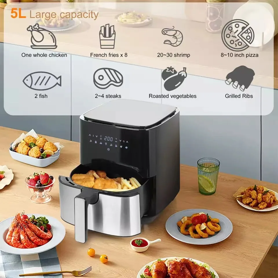 Sonifer 새로운 에어프라이어 5.0L 터치스크린 LED 전기 오븐 SF-1014 5