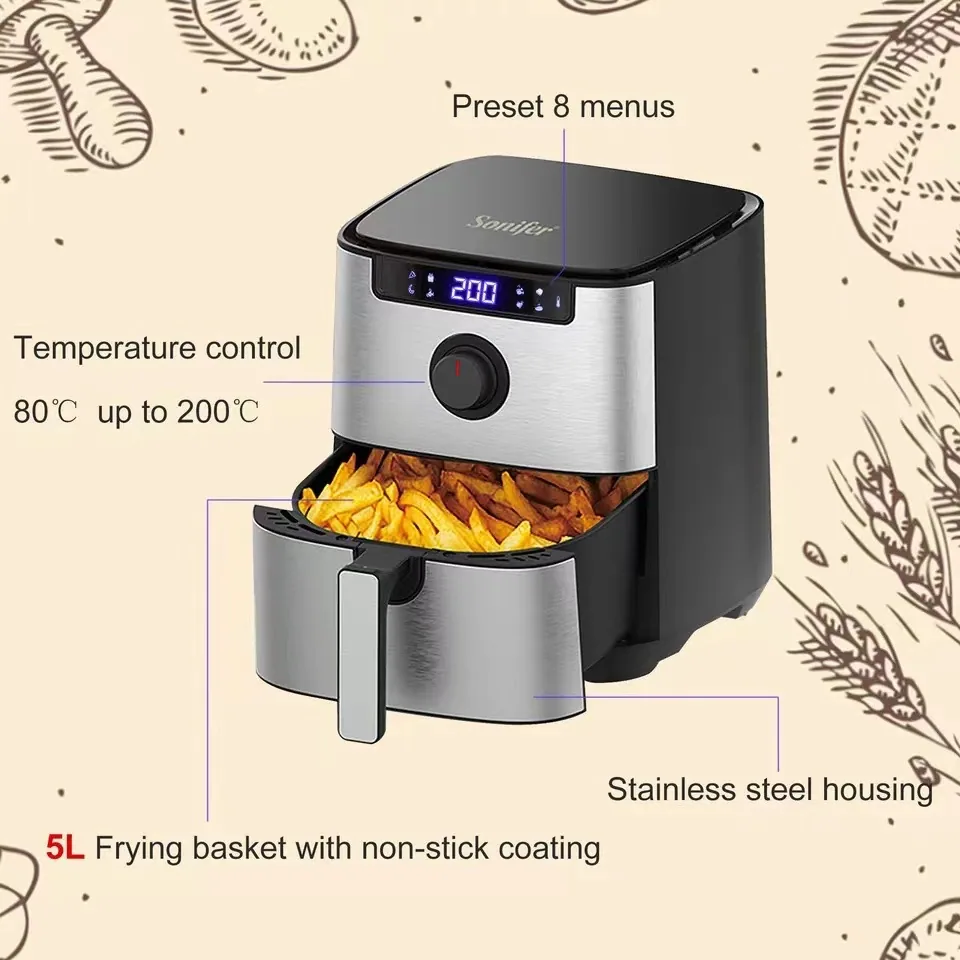 Sonifer European Household Touch Screen 5.0L Air Fryer Non-stick Pan Oven SF-1013 7
