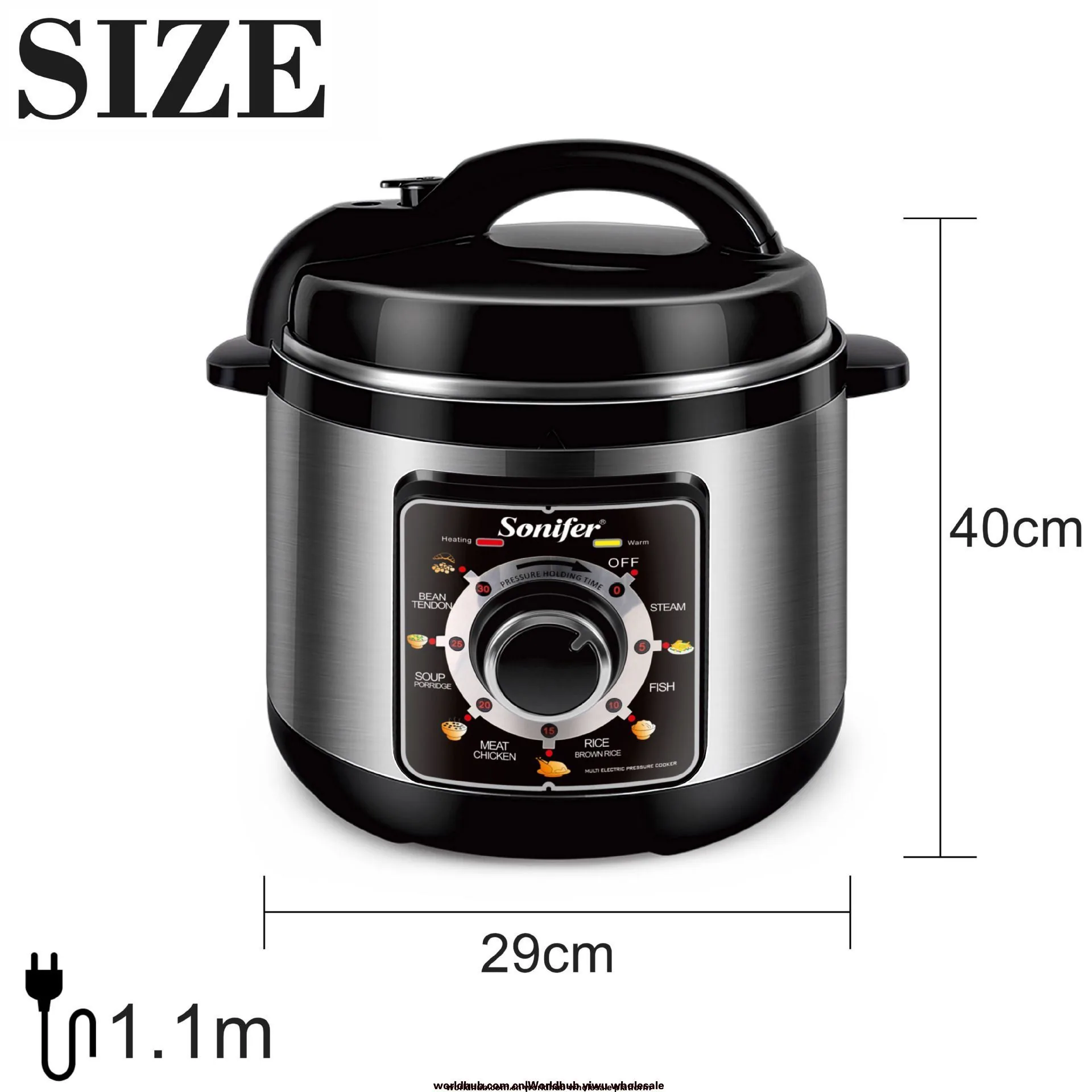 Sonifer Multifunctional Touch Screen Electric Pressure Cooker for Home 8L 1300W Rice Cooker Crisp Cooker SF-4013