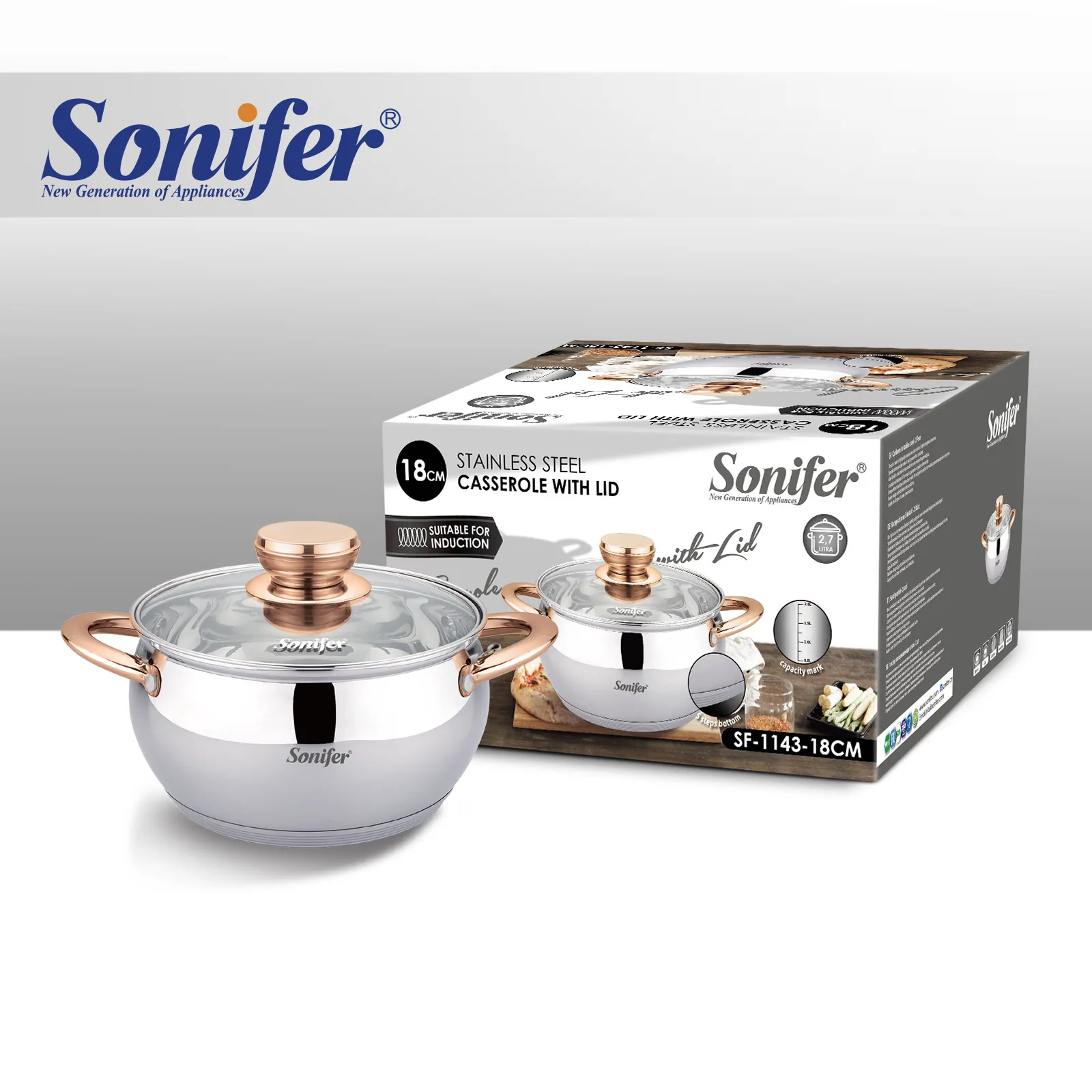 Sonifer SF-1143-16 18 SF-1134-20 ที่ครอบหูสแตนเลสสำหรับใช้ในครัวเรือน 8
