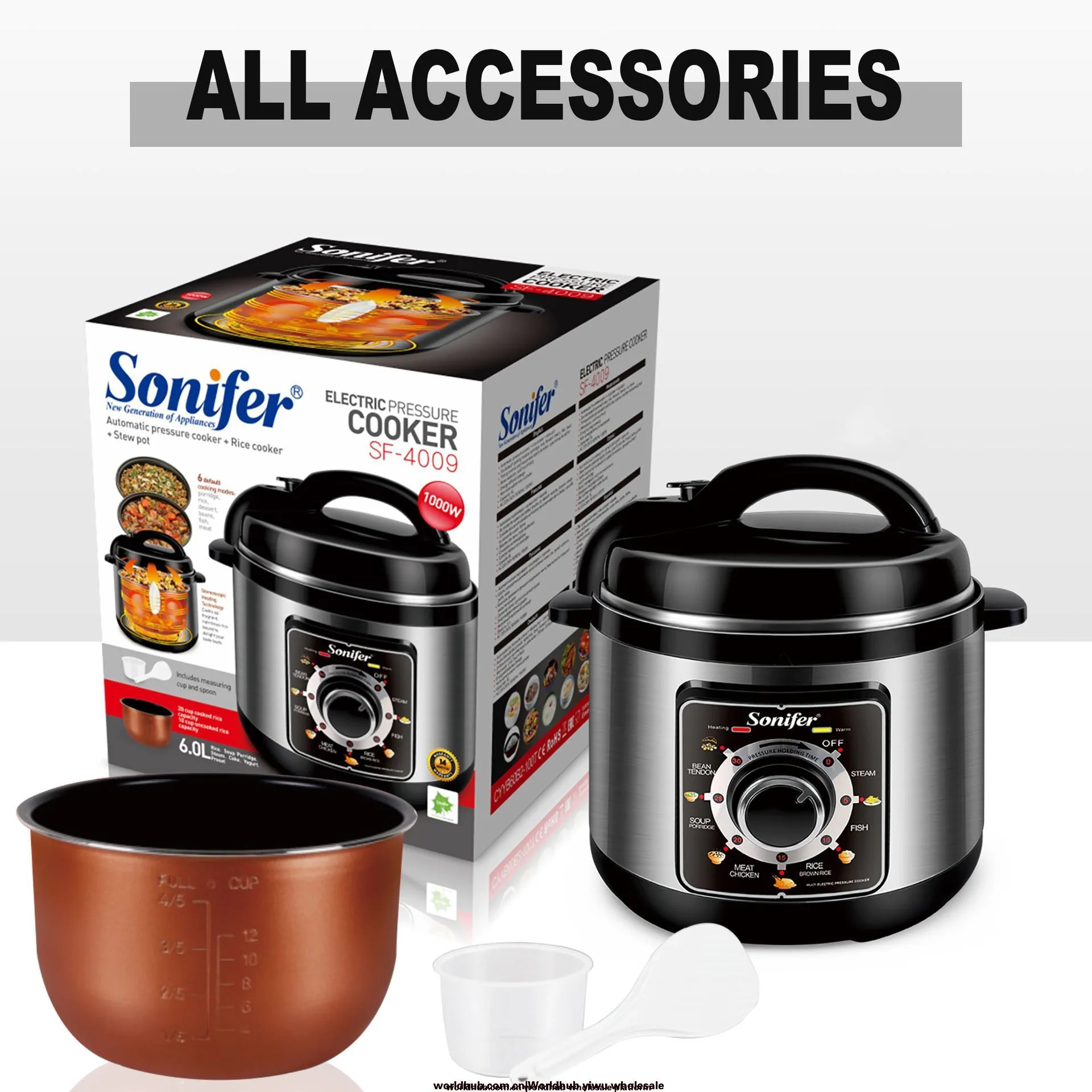 Sonifer Multifunctional Touch Screen Electric Pressure Cooker 6L 1000W Rice Cooker Stew Pot SF-4009 for Household Use 4