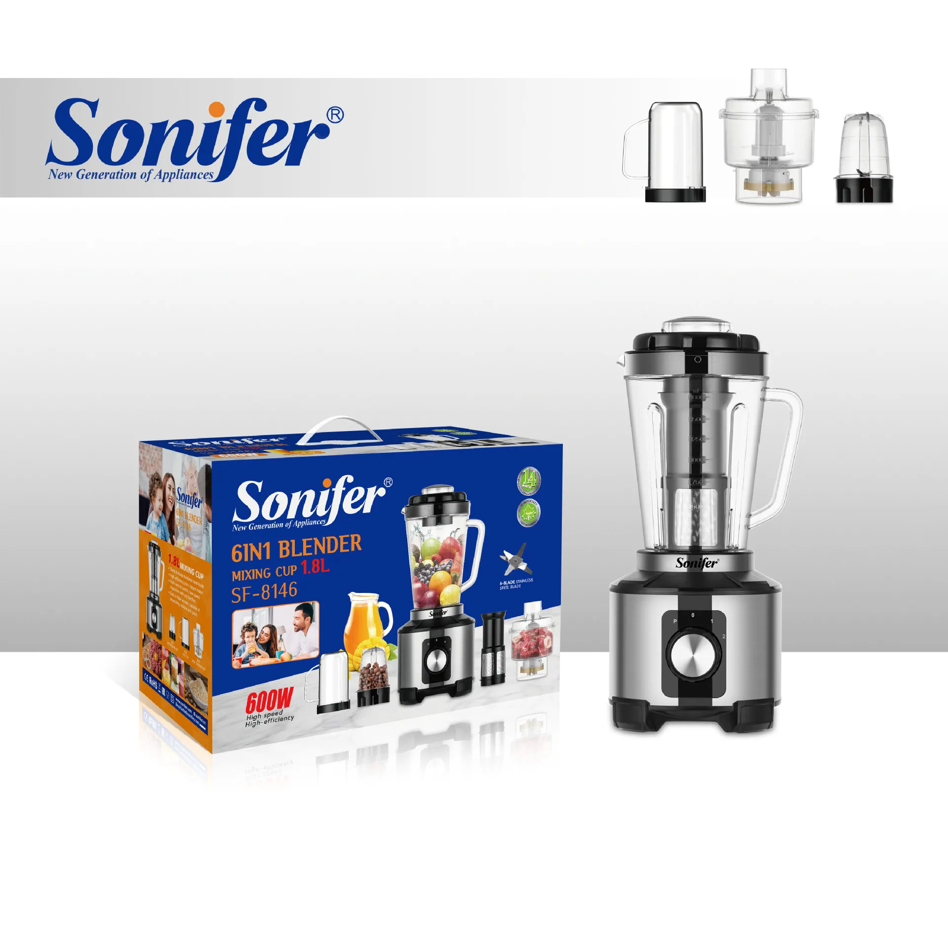 Sonifer 1.8L Cross-border Household Commercial Multi-Function Wall Breaker Blender Blender SF-8146 9