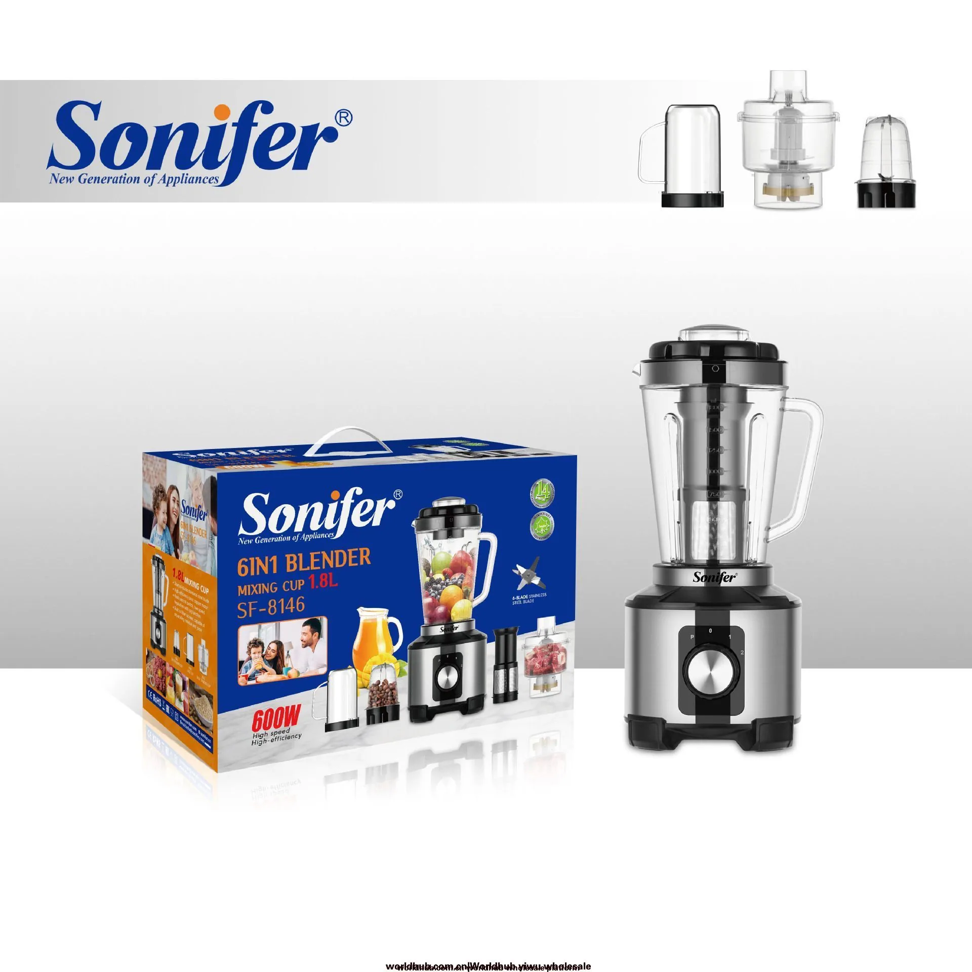 Sonifer 1.8L Cross-border Household Commercial Multi-Function Wall Breaker Blender Blender SF-8146