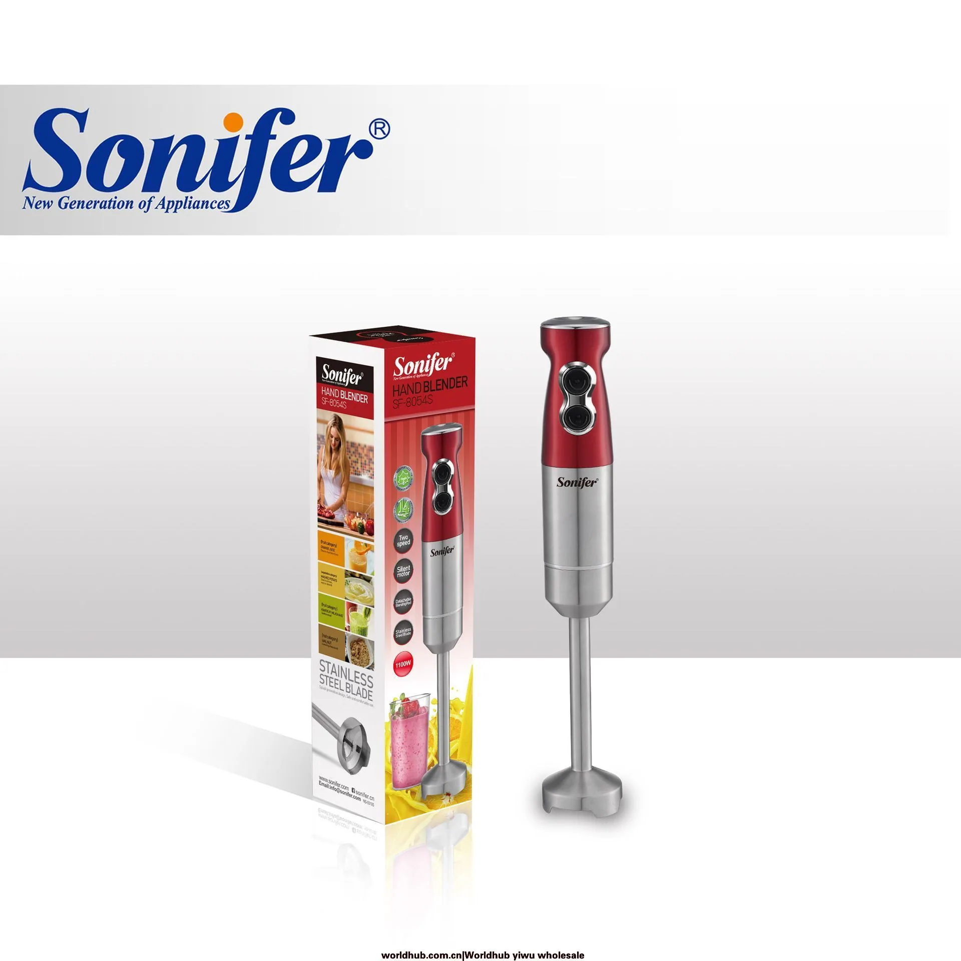 Sonifer 1100W Small Handheld Electric Mixer Cooker Juicer SF-8054S for Household Use