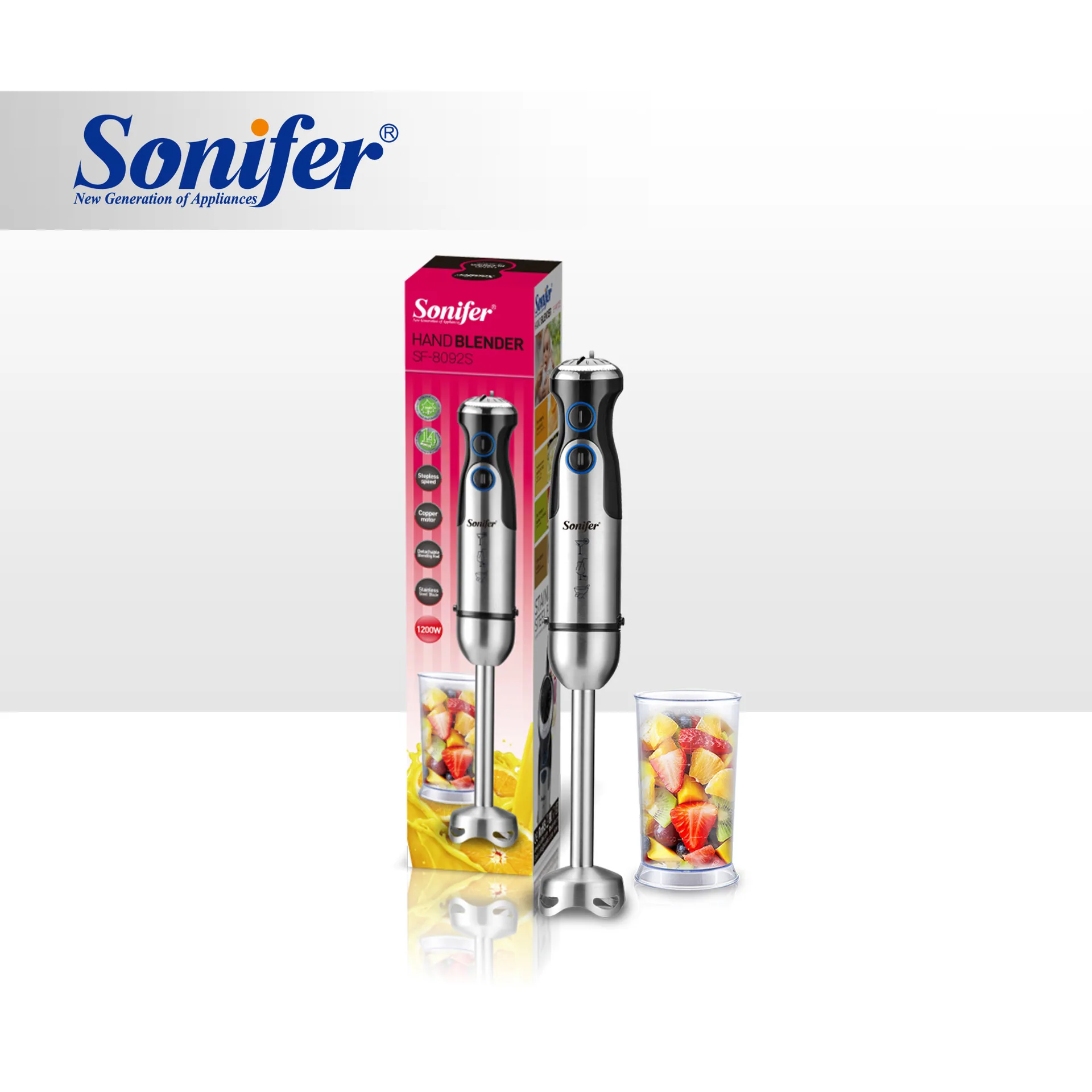 Sonifer Household Stainless Steel Electric Mixer Juice Processor SF-8092S 3